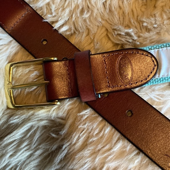 No 27 leather and canvas belt with flamingo pattern - Picture 2 of 5